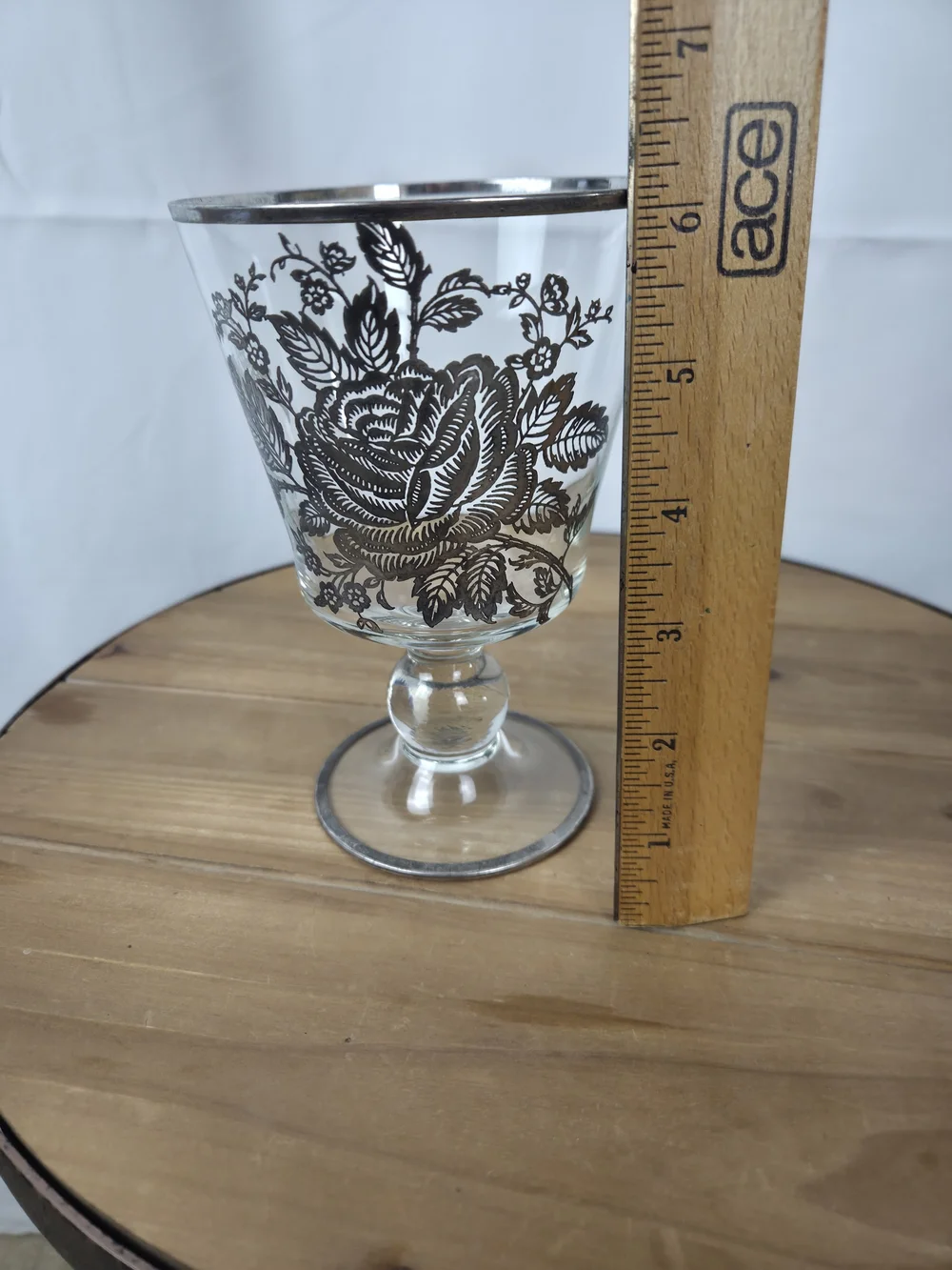 Crystal  Floral Glass Goblet - Decorative Drinkware